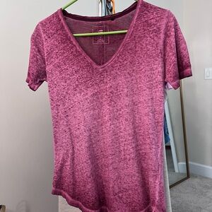 RAW Women's Pink V-Neck Top